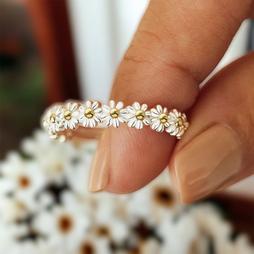 S925 Sterling Silver Daisy Ring