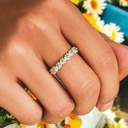 S925 Sterling Silver Daisy Ring