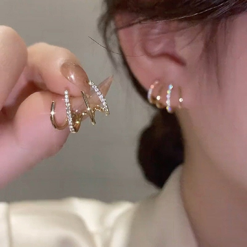 Multi-layer Crystal Earrings