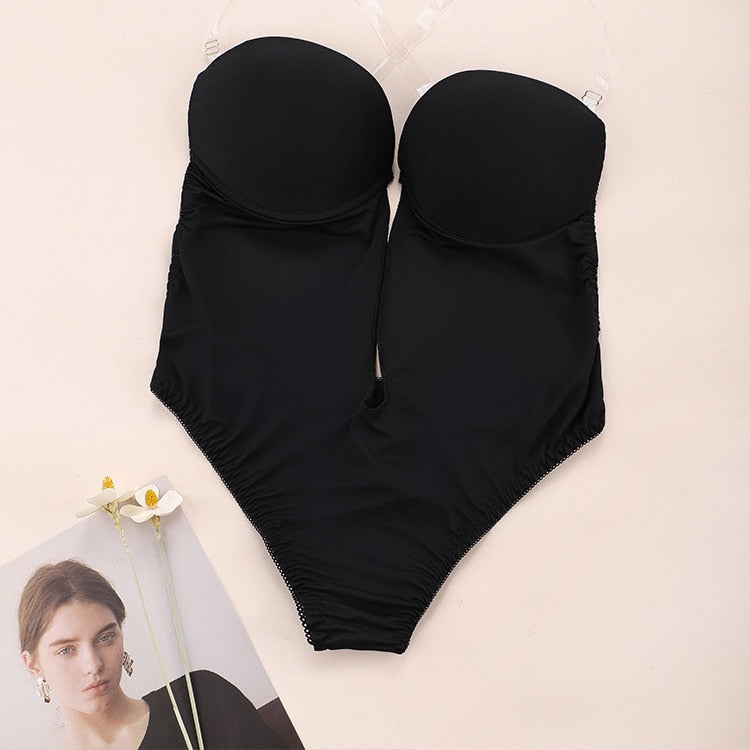 Plunge Backless Body Shaper Bra