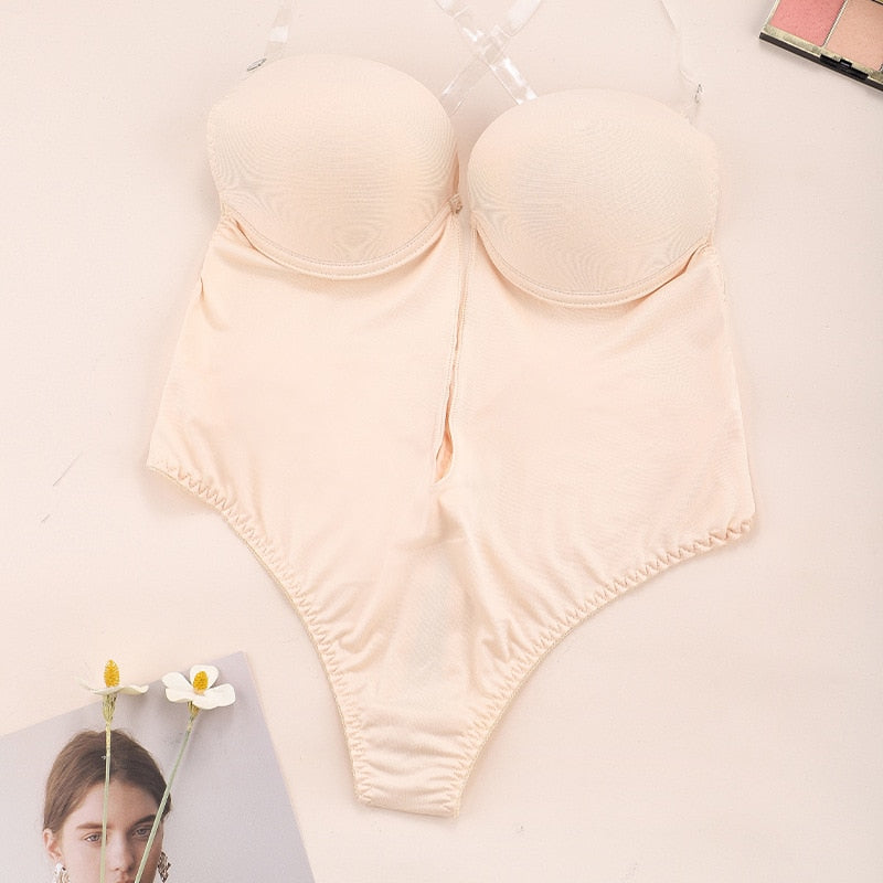 Plunge Backless Body Shaper Bra