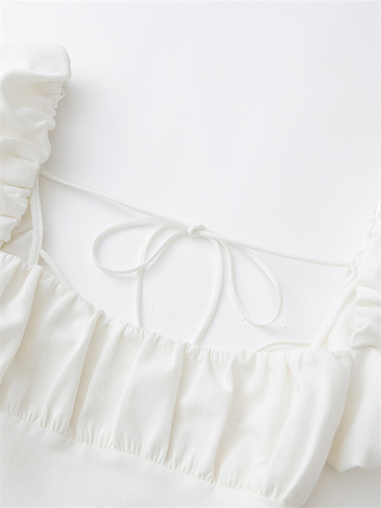 Lucille White Puff Dress