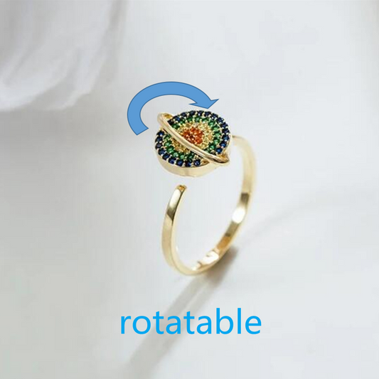 ROTATING PLANET SPINNING ANXIETY RING