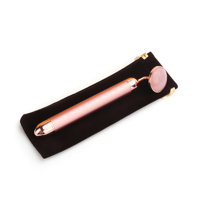 Vibrating Rose Quartz Facial Massager